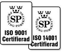 ISO 9001 Certifierad, ISO 14001 Certifierad
